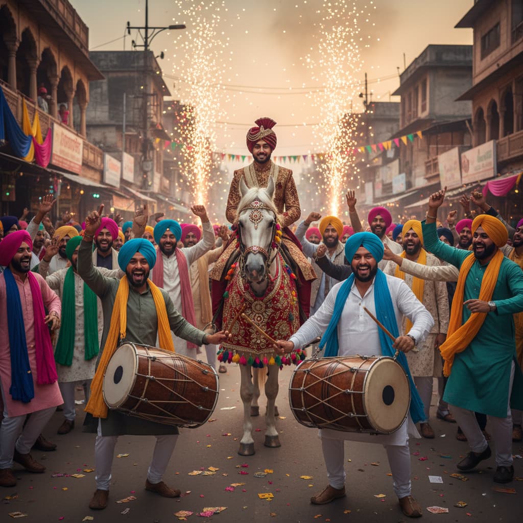 Punjabi Wedding Baraat Scene
